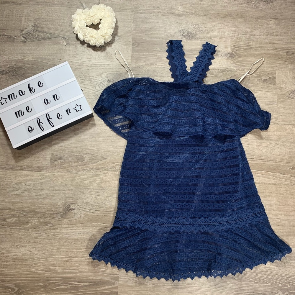 Foxiedox women’s blue lace dress